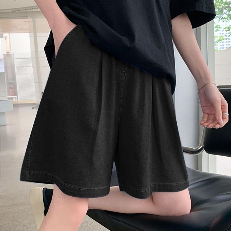 

Women s Summer Tencel Denim Maternity Shorts - Petite Wide-Leg Mid-Length Pants L чорний колір сірий