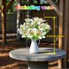 15 Bunches Artificial Orchid Artificial Phalaenopsis Bouquet Silk Real Touch Fake Flowers for Home Wedding Restaurant Hotel Room Decor