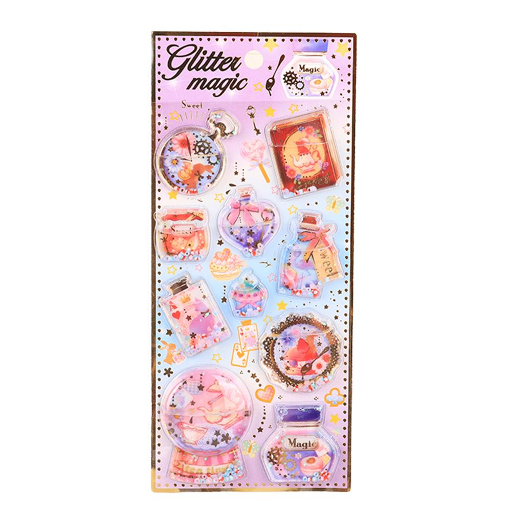 Cartoon 3D Self-adhesive Stickers Crystal Epoxy Space Sticker Kawaii Transparent Three-Dimensional Handbook Diary Decoration DIY