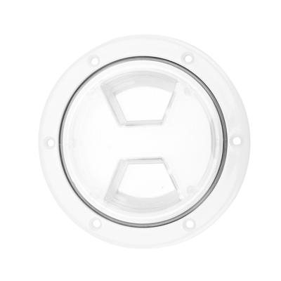 Boat Deck Access Hatch TransparentCover White Round ABS Plate for RV Marine Yacht