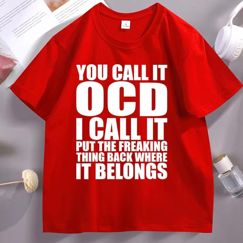 

Funny Frog You Call It OCD Tshirts Man pure Cotton Short Sleeve Tshirt Casaul Round Neck Loose Tee Shirt Man Designer Clothes 4XL