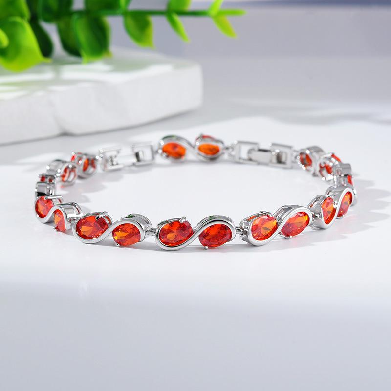 Women'S Creative Bracelet Hipster Accessories Round Simple Copper Zircon Bracelet