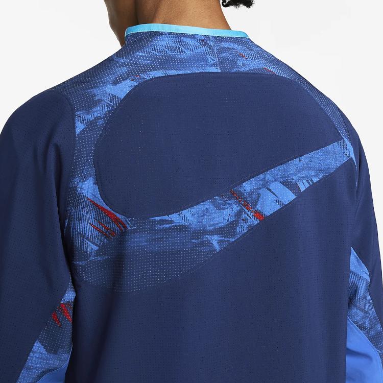 Nike Contrast Casual Logo Print Zip Jacket Men Jackets Blue DN1143-492