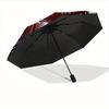 1pc Wednesday Addams Automatic Folding Umbrella, Portable Collapsible Design, 8-Rib Iron Frame, , All-Season Casual Outdoor Accessory for Christmas Bi