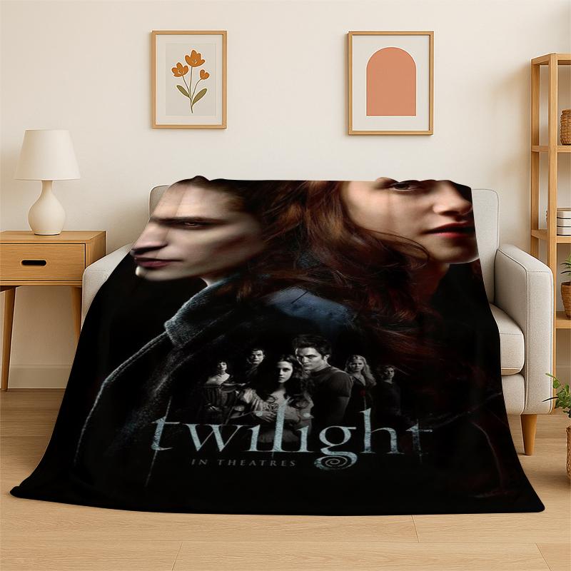 

Classic Twilight Saga Edward Bella Flannel Blanket Soft Warm Throw Blanket for Bedroom Living Room Bed Travel Camping Picnic 75x90cm