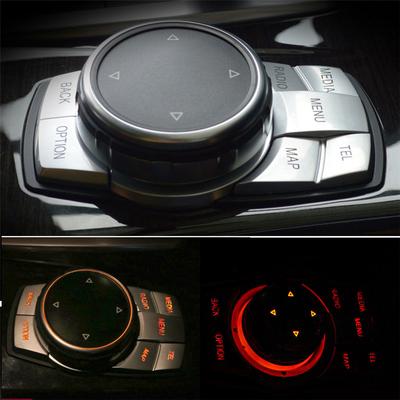 Cromato Multi-Media 7 Pulsanti Copertura Decorativa Finitura Per BMW Serie 3 4 5 6 X5 X6 iDRIVE