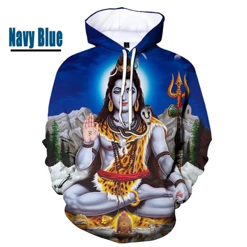 Fashion Shiva 3D Printed Hoodies Spring Autumn Outdoor Long Sleeve Mens Womens Casual Sweatshirt Streetwear Oversized Pullovers