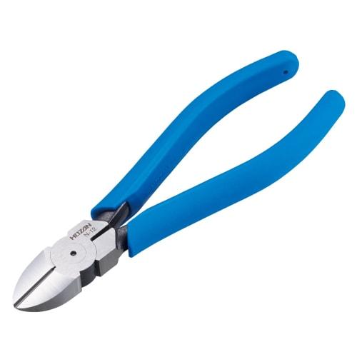 

HOZAN Electrician s Nippers, Round Drum-Shaped Sliding Head for Powerful Cutting, Iron Wire Compatible, Total Length 163mm, N-12