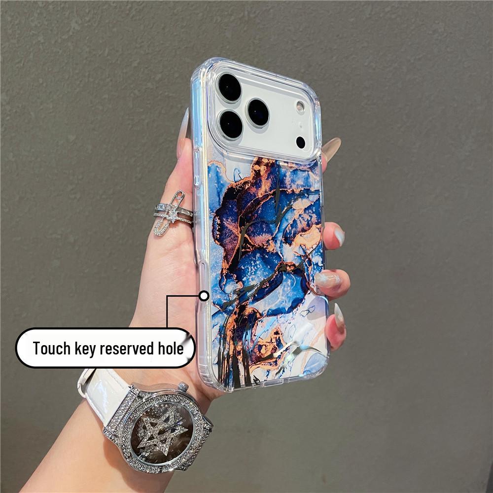 iPhone 17 Electroplated Marble Case: Unique Hot Stamping, Drop-Proof Design for Apple 16 Pro
