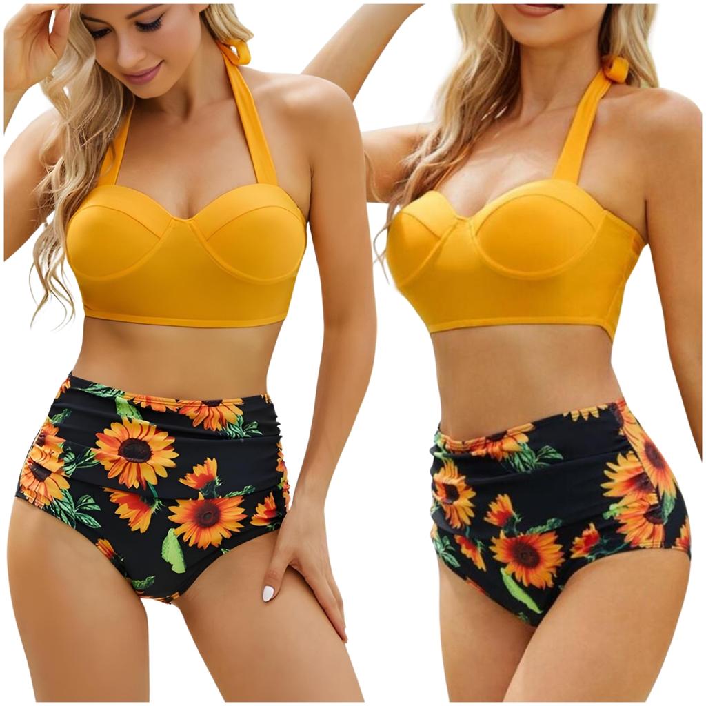 Plus size floral slimming swimsuit set xxxl style and comfort Plus size floral slimming swimsuit set L high waist briefs