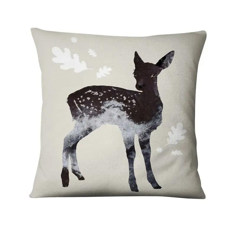 Forest Deer Decorative Pillowcase Living Room Office Home Pillowcase Car Ornaments