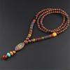 Sweater Dress Wooden Beaded Tassel Long Jewelry Pendant Chain  Handmade