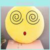 Charmantes 13" gelbes rundes Emoji-Kissen mit niedlichem, lustigem Design und weichem Plüschmaterial
