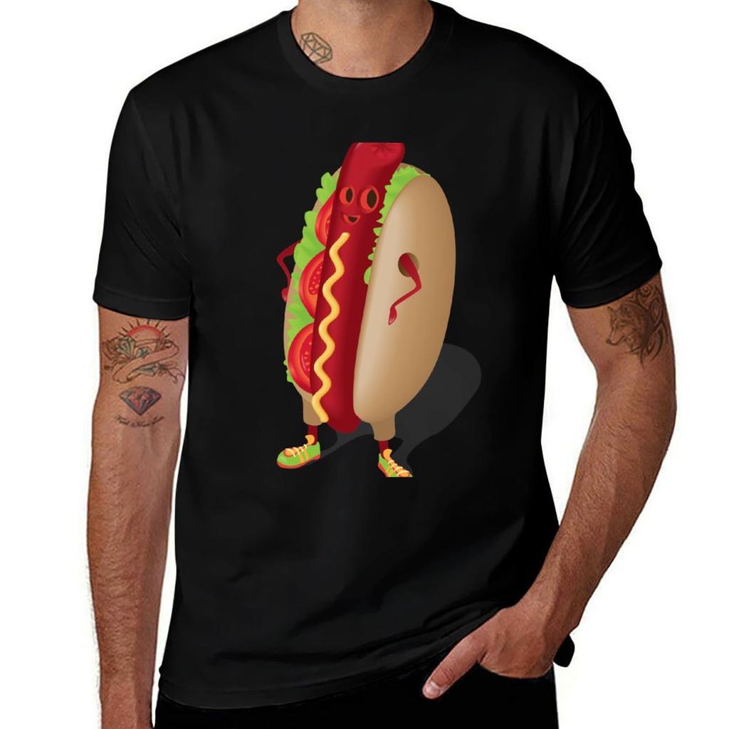 Happy Hotdog Tshirt Sporty Casual Quick Dry Tshirt