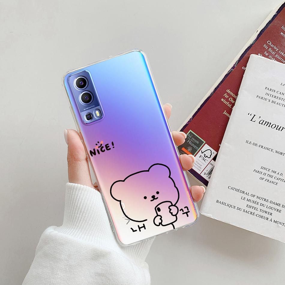 For Vivo Y72 5G Case V2041 Silicone Soft Transparent TPU Phone Cover For Vivo Y52 vivoY72 Y 72 52 5G Case Funda Protective Coque