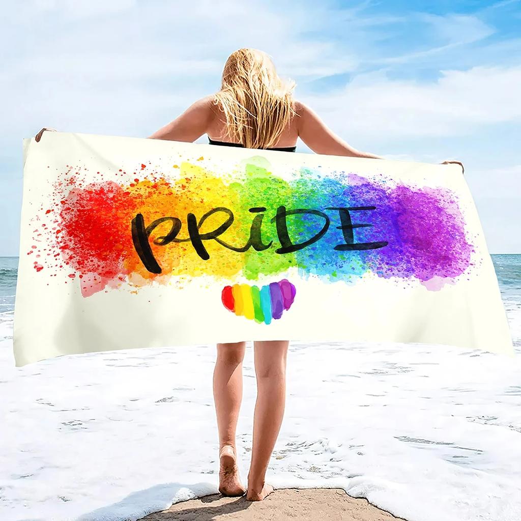 Asciugamano da Spiaggia Arcobaleno in Microfibra Asciugamano da Bagno Orgoglio Gay LGBT Assorbente Anti Sabbia Asciugatura Rapida Asciugamani da Piscina per Sport Spa Palestra Nuoto