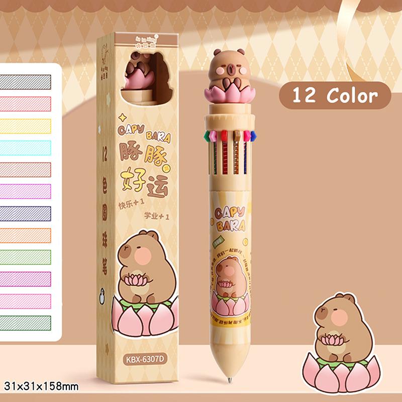

Милая капибара многоцветные ручки-подписи мультяшная шариковая ручка креативные нажимные ручки студенческие канцелярские товары школьные принадлежности подарки