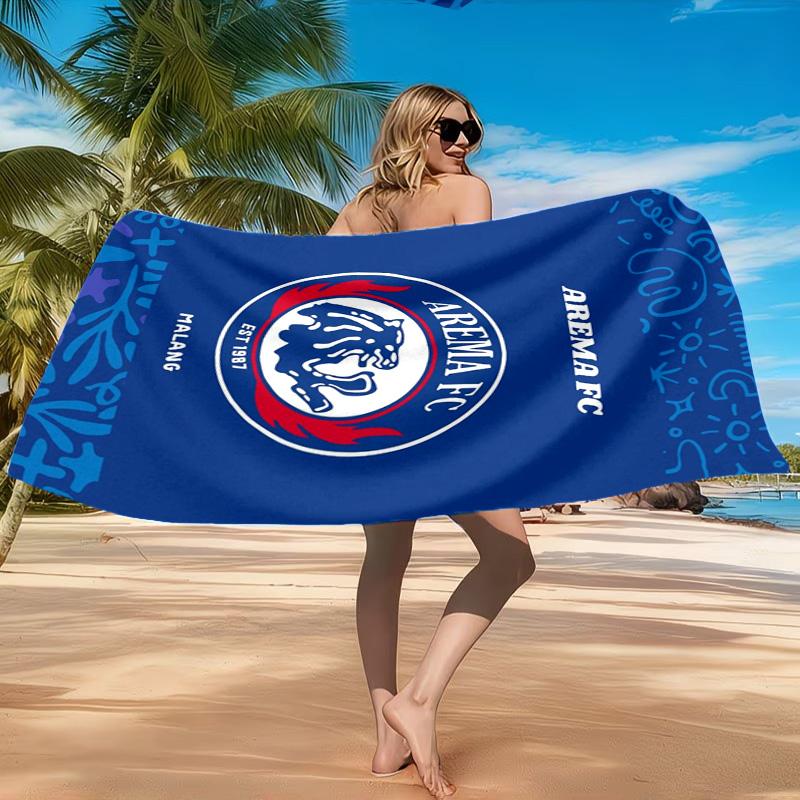 Arema Football club Printed Microfiber Beach Towel, Soft And Absorbent, Quick-Dry, Ideal for Summer Travel, Beach Essential, Swimming Pool