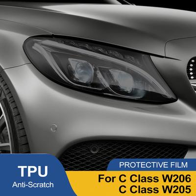 Auto-Scheinwerfer TPU PPF Schutzfolie für Mercedes Benz C-Klasse W205 W206 2015-2026 Rauchschwarz Vorgeschnitten Kratzfestes Vinylfolie