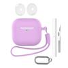 For AirPods 4 Earphone Silicone Case Set with Anti-Lost Keychain, Strap, Ear Tips, Cleaning Pen