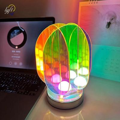 Acrylic LED Bright Color USB Decor Table Lamp Bedroom Room Game Room Indoor Night Lamp Desk Geometric DecorativeTable Lamp Gift