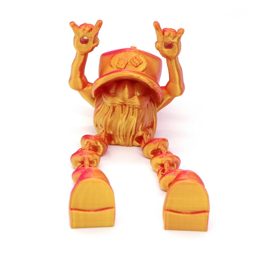 3D-печатный орнамент-гном Многофункциональный декор-гном Сочлененный рождественский орнамент-гном с рожками дьявола Подвижный