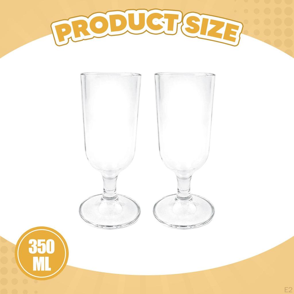 Acrylic Glasses Short Stemmed Elegant 350ml Juice Cup Drinking Glass for Wedding Bar Party