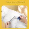 8-Piece Pet Grooming Set: Detangling Comb, Straight Comb, Nail Clippers, File, Hair Removal Knife, Cleaning & Grooming Tools.