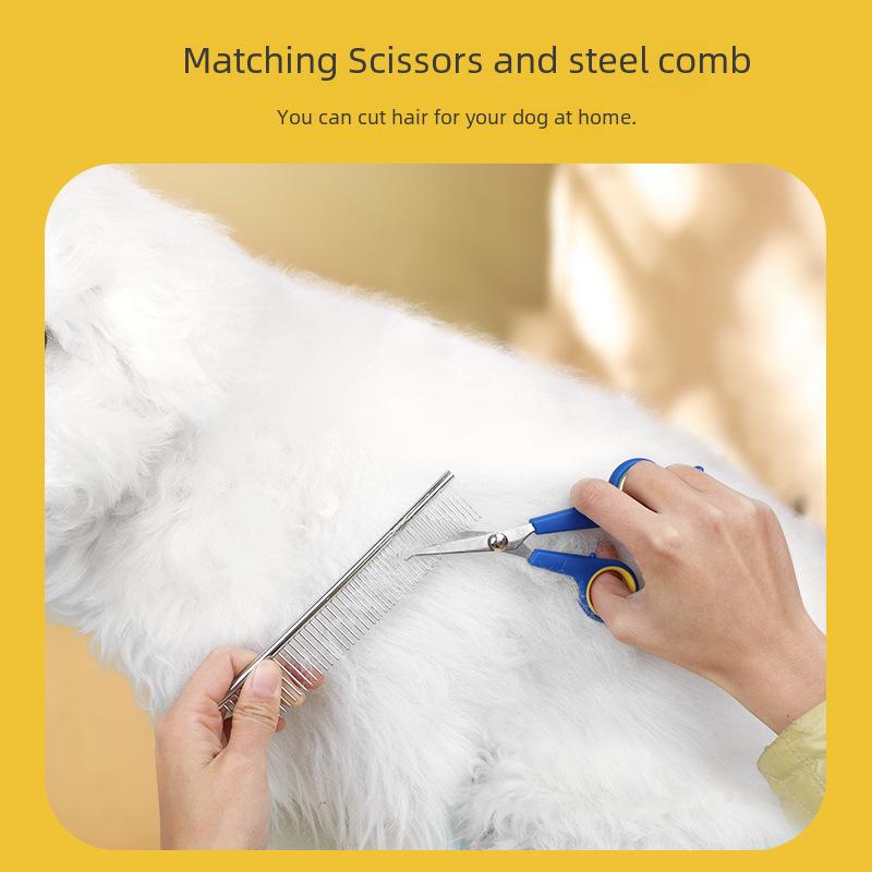 8-Piece Pet Grooming Set: Detangling Comb, Straight Comb, Nail Clippers, File, Hair Removal Knife, Cleaning & Grooming Tools.