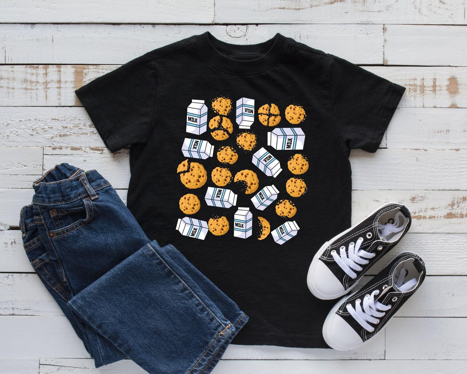 Milk and Cookies T-Shirt, Funny Milk Cookie Tee, Toddler Tee, Tank Top, T-shirt, T-shirt,T-shirt, Kids Tee Apparel Gift M