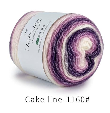 

Pure Cotton Rainbow Crochet Thread Ten-Quarter Cake Weaving Yarn Long Gradient Dyeing for Crafting