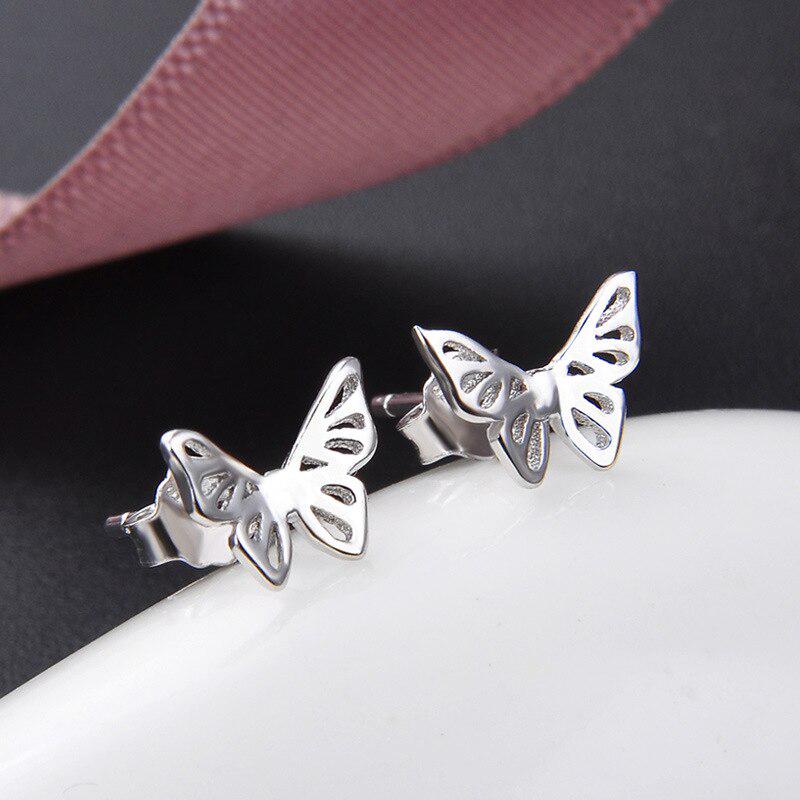 Tancise New Butterfly Shaped Stud Earrings for Women 925 Sterling Silver Wedding Engagement Party Fashion Fine Jewellery Gift