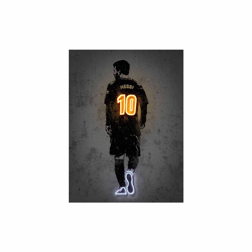 Abstract Football Star Painting Print Canvas Wall Art Poster Soccer Neon Picture for Gym Boy Gift Living Room Home Decor Cuadros