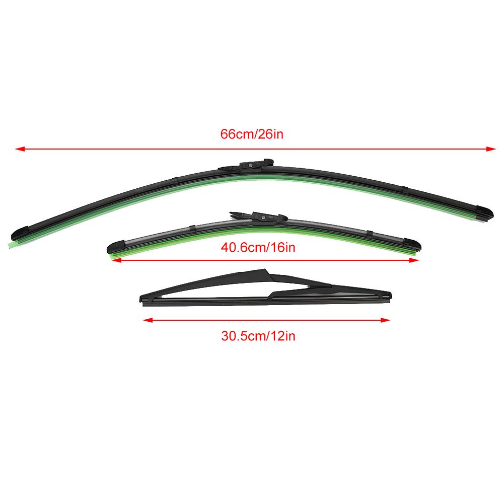 3pcs Windscreen Windshield Wiper Blade Front and Rear Fits for Fiat Grande Punto 199 Hatch