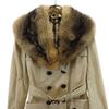 Burberry Made In Italy Trench Coat 40 Beige with Fox Fur Women Used