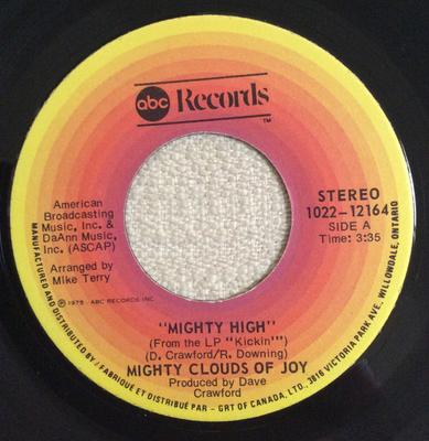 7inch Record MIGHTY CLOUDS OF JOY - Mighty High 102212164 ABC Records 1975 Canada Soul/Funk Used