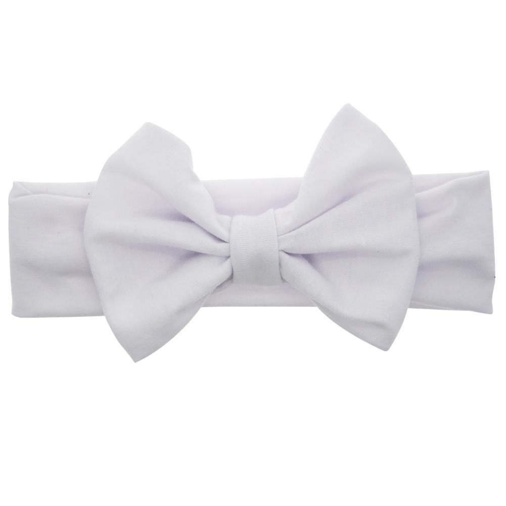 Kids Girls Xmas Gift Christmas Pure Color Bow Bowknot Soft Elastic Headband Hair Hoops