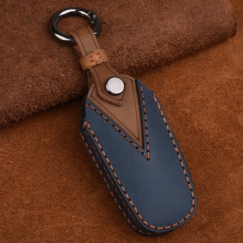 Crazy Horse Leder Schlüsseletui Ist Geeignet für Geely Boyue Schlüsseltasche, Autoschlüsselabdeckung, Retro Leder Schlüsselanhänger.