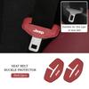 Car Seatbelt Buckle Cover Leather Seatbelt Anti-Scratch Mat Accessories For Jeep Renegade Grand Cherokee Compass Patriot Wrangle AKV1