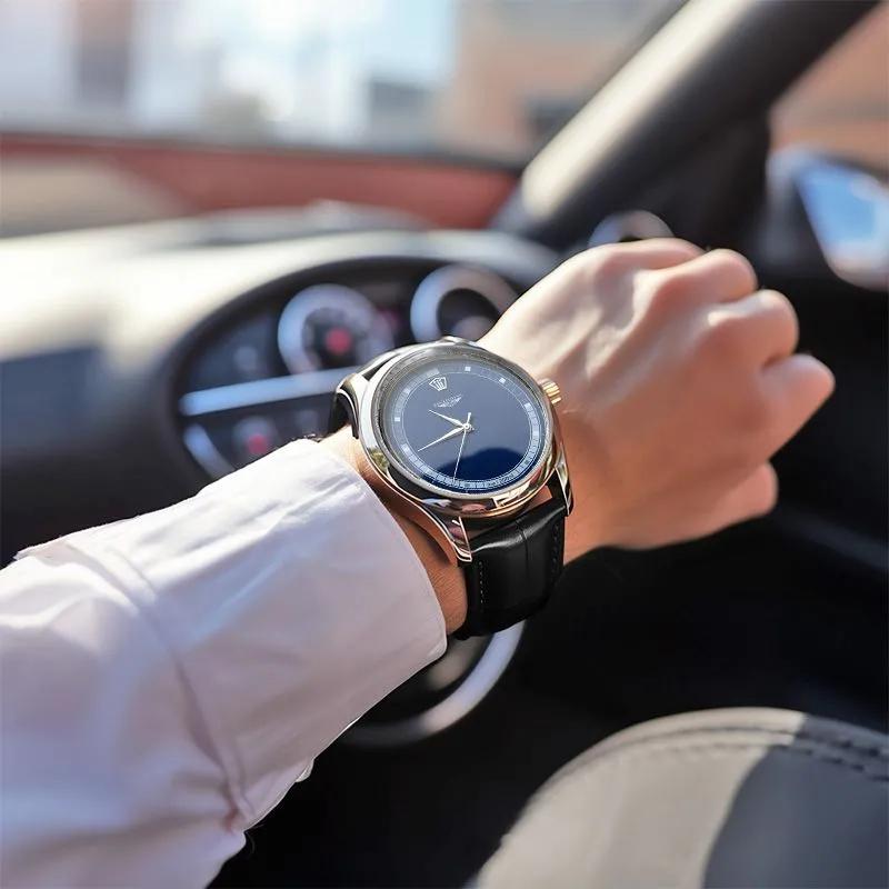 Business Men's Quartz Handsome Wristwatch Leather Strap Quartz Watch