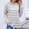 Sudadera con capucha a rayas estilo europeo-americano - Informal de corte holgado, manga larga con bolsillos para otoño e invierno