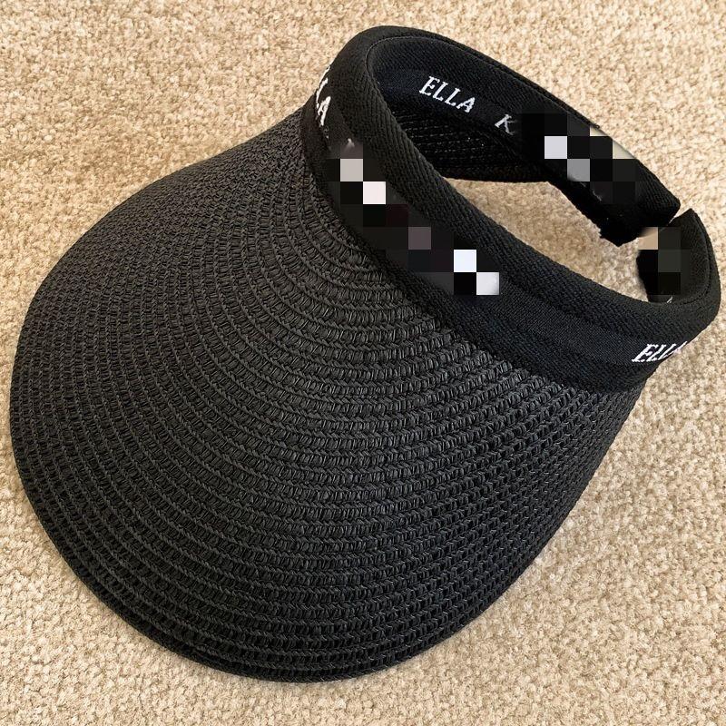 

Hat Female Summer New Arrival Topless Hat Outdoor Cute Headband Sun Protection Hat Classic Style Sun Protection UV Sun Hat Black hoop Black