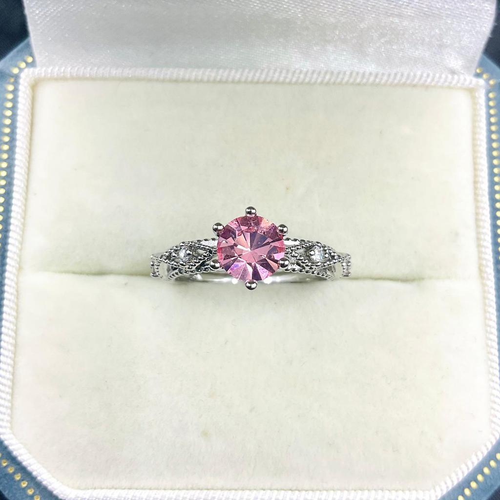6.2mm Round Pointed Bottom Ring Setting for DIY Inlay Hua Zi Diamond Jewelry