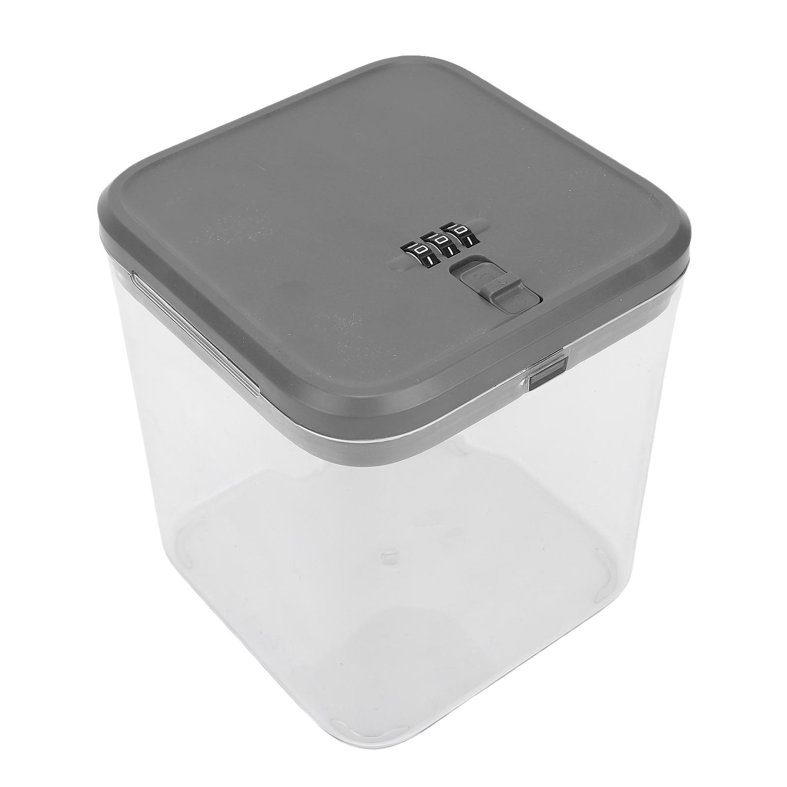 Запираемый ящик для лекарств с кодовым замком, запираемый контейнер для хранения закусок, еды, телефона, для дома, общежитий, офиса, прозрачно-серый L