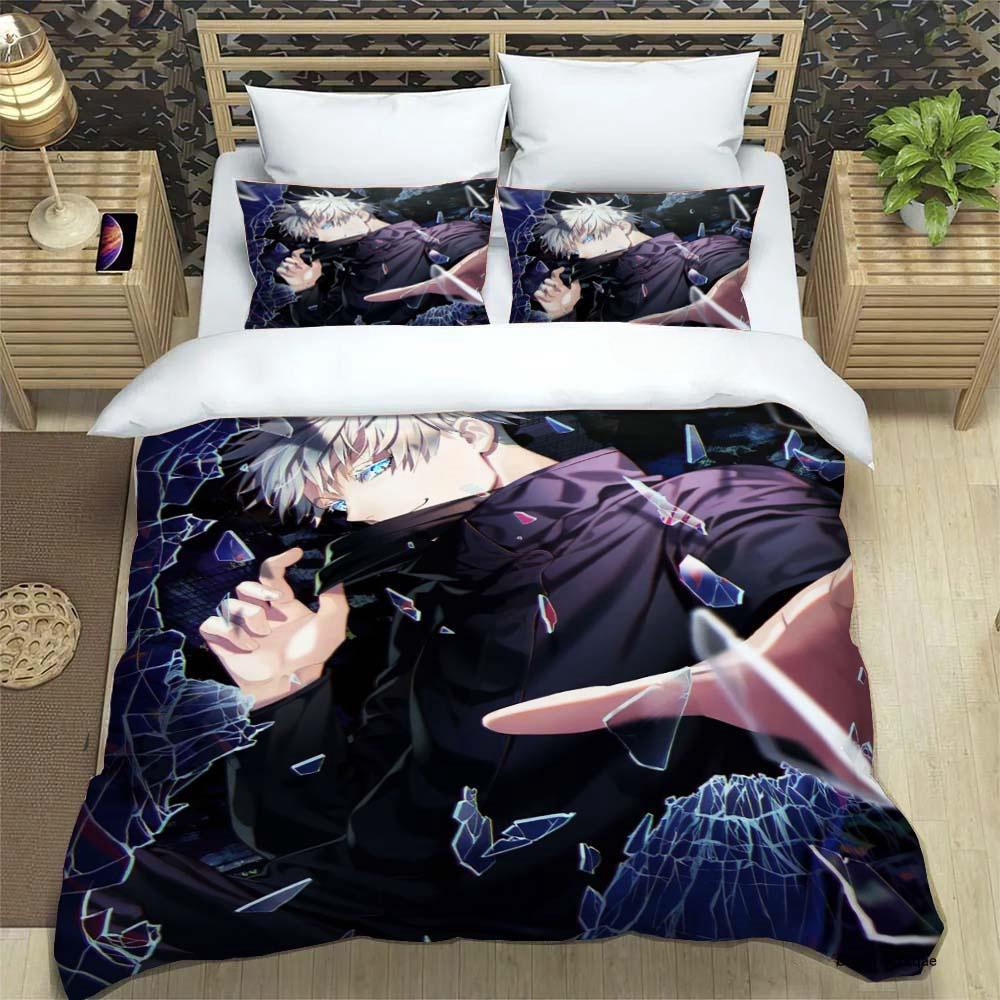 3D Anime Jujutsu Kaisen Satoru Gojo Christmas Gift King Twin Double Child Bedding Collection Microfiber Or Polyester Duvet Cover Collection