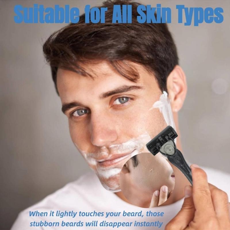 Man Waterproof Manual Razors 7-Layer Razors with Razors Heads Safety Razors Hair Removal Manual Shaver for Daily Use