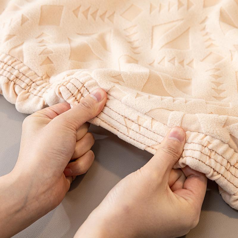 Living Room Straight Row Sofa Cover Skirt Lace Elastic All-Inclusive Integrated Dustproof Anti-Scratching Four Seasons Universal