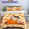 3pcs Halloween Cat Bedding Set, Suitable for Bedroom Decoration, (Includes 1 Duvet Cover And 2 Pillowcases, Quilt Not Included) yy250822187