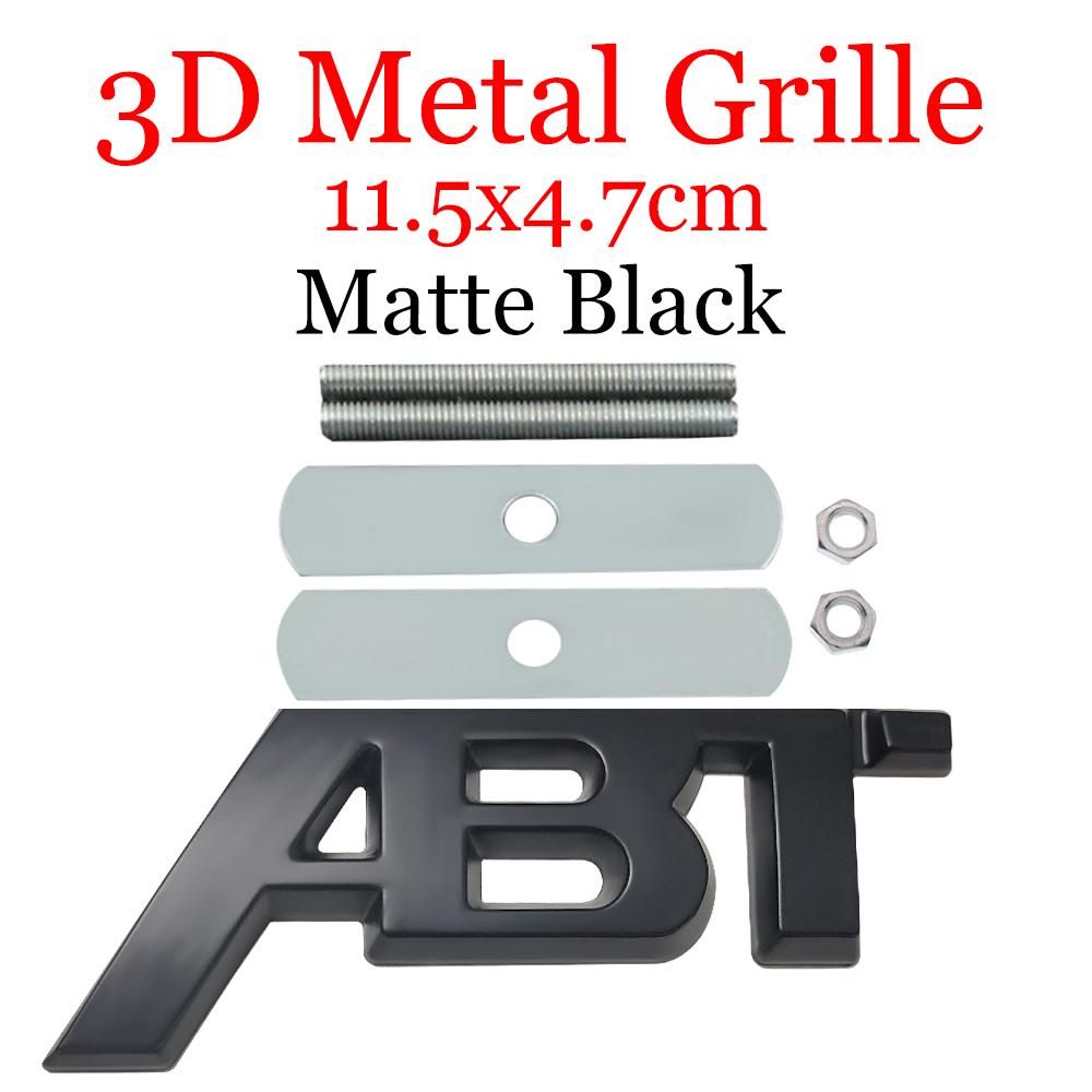 Car Front Grliie Badges 3D Metal ABT Emblem Body Trunk Decor Stickers Accessories For S Sline Quattro S6 S7 S8 A4 TTRS A6L RS