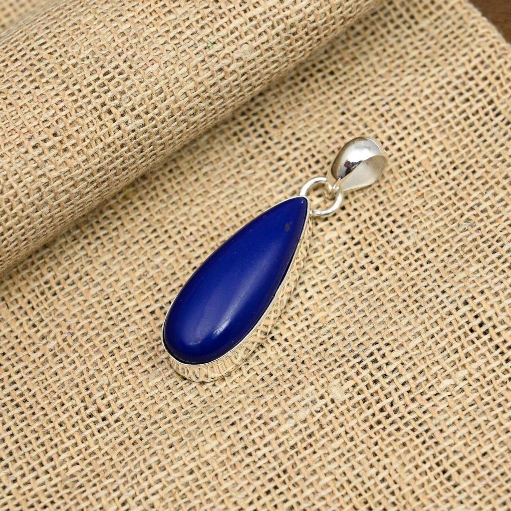 Lapis Lazuli  Gemstone Jewelry Handmade 925 Sterling Silver Pedant For Wedding Gift
